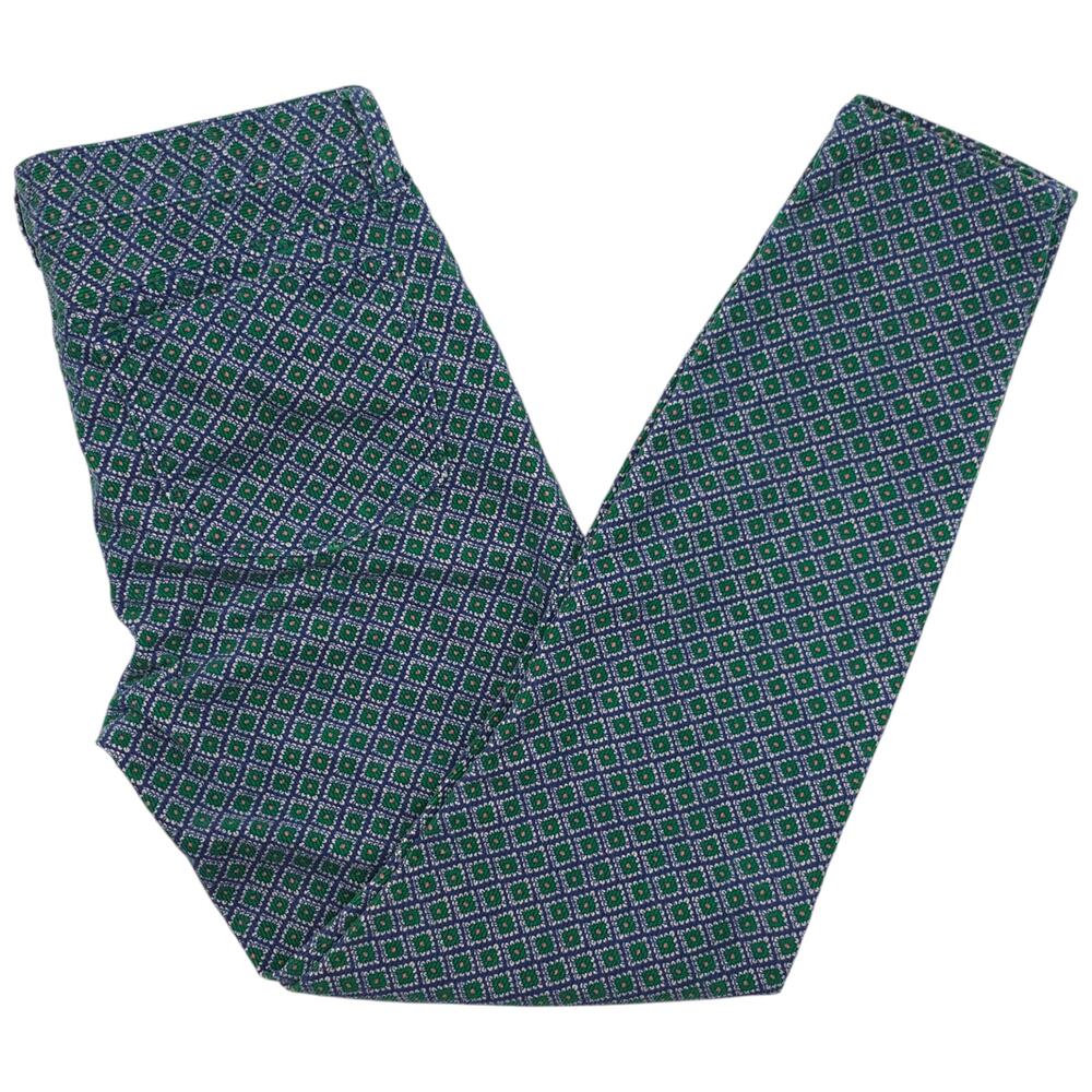 J.Crew Pants Womens 28 Skinny Corduroy Diamond Print Toothpick Blue Green